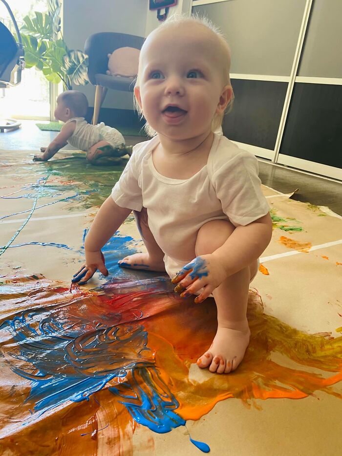 Nursery Sat Children Down For A Group Session Of Handpainting, And It Was Adorable Nursery Sat Children Down For A Group Session Of Handpainting, And It Was Adorable