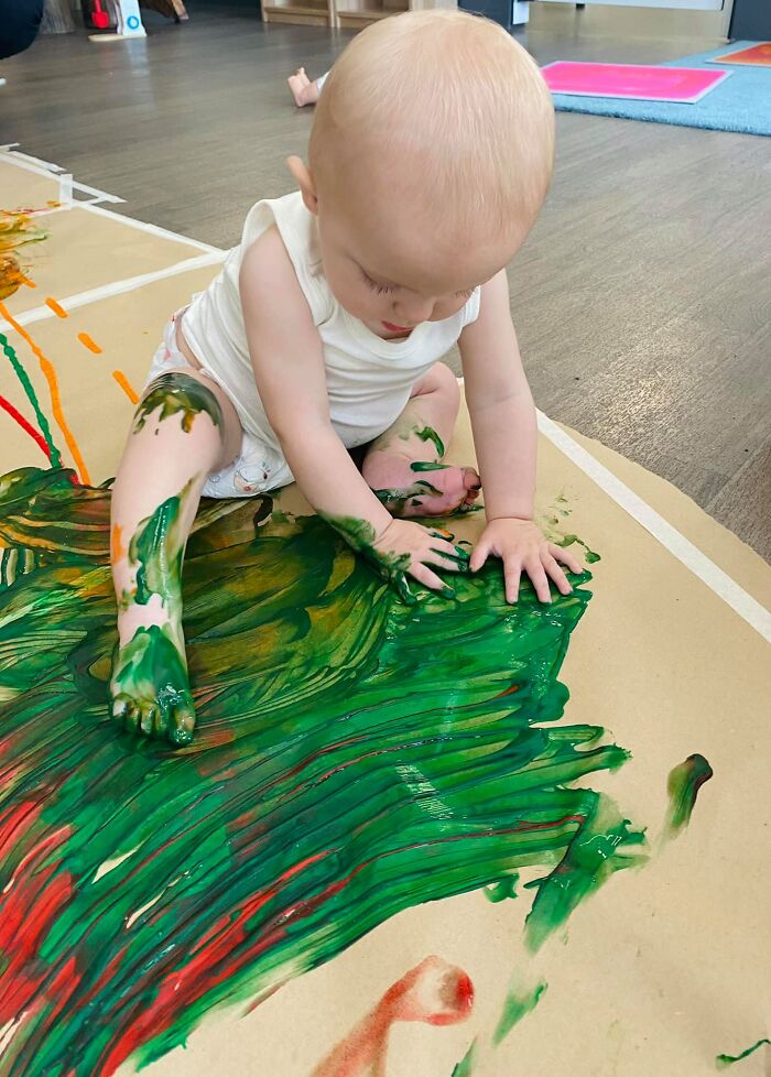 Nursery Sat Children Down For A Group Session Of Handpainting, And It Was Adorable Nursery Sat Children Down For A Group Session Of Handpainting, And It Was Adorable