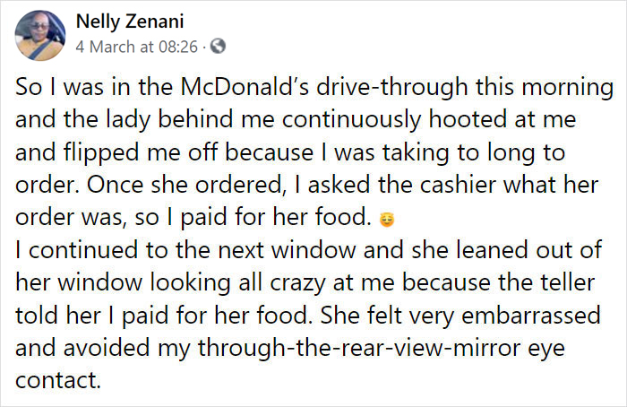 Man’s Supposed ‘Petty’ Revenge On A Rude Karen At A Drive-Through Goes Viral Man’s Supposed ‘Petty’ Revenge On A Rude Karen At A Drive-Through Goes Viral