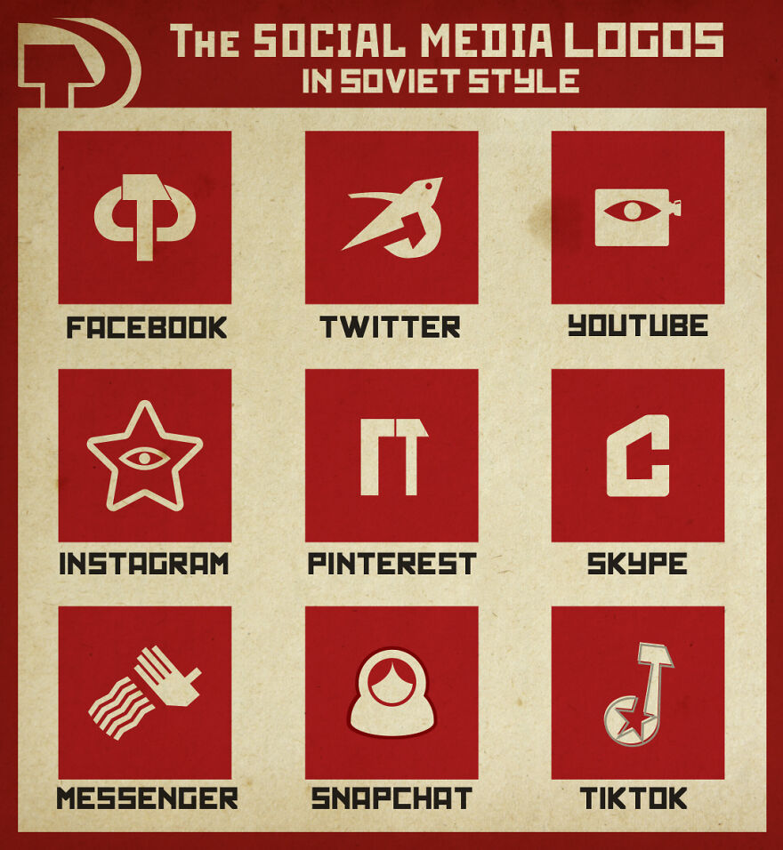 I Re-Imagined Social Media Logos In Soviet Style I Re-Imagined Social Media Logos In Soviet Style
