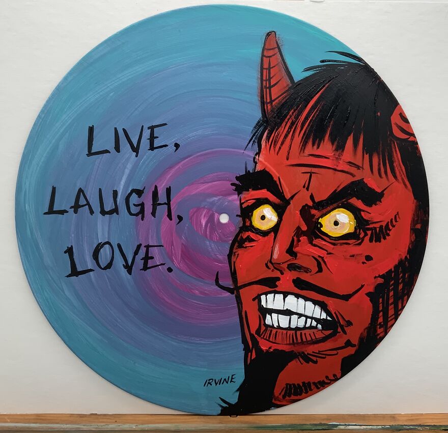 I Salvage Vinyl Records That Don&#8217;t Work Anymore And Create Art On Them (20 Pics)