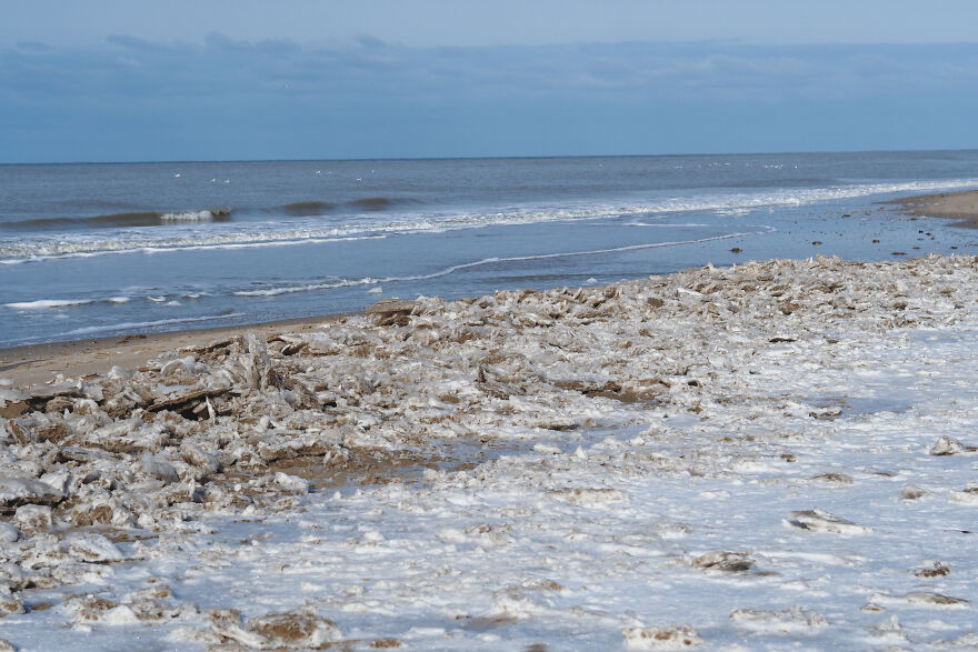 I Captured Snow And Ice On A Beautiful Dutch Beach I Captured Snow And Ice On A Beautiful Dutch Beach