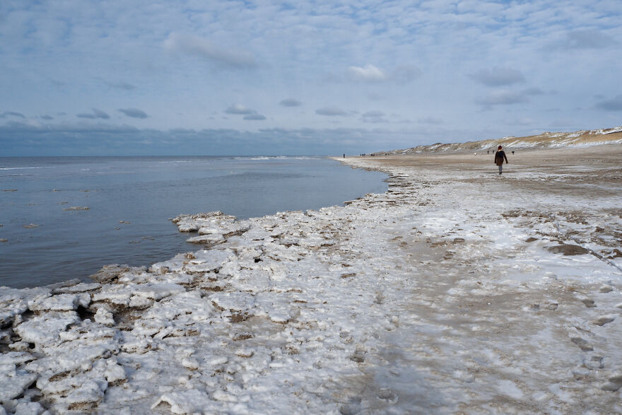 I Captured Snow And Ice On A Beautiful Dutch Beach I Captured Snow And Ice On A Beautiful Dutch Beach
