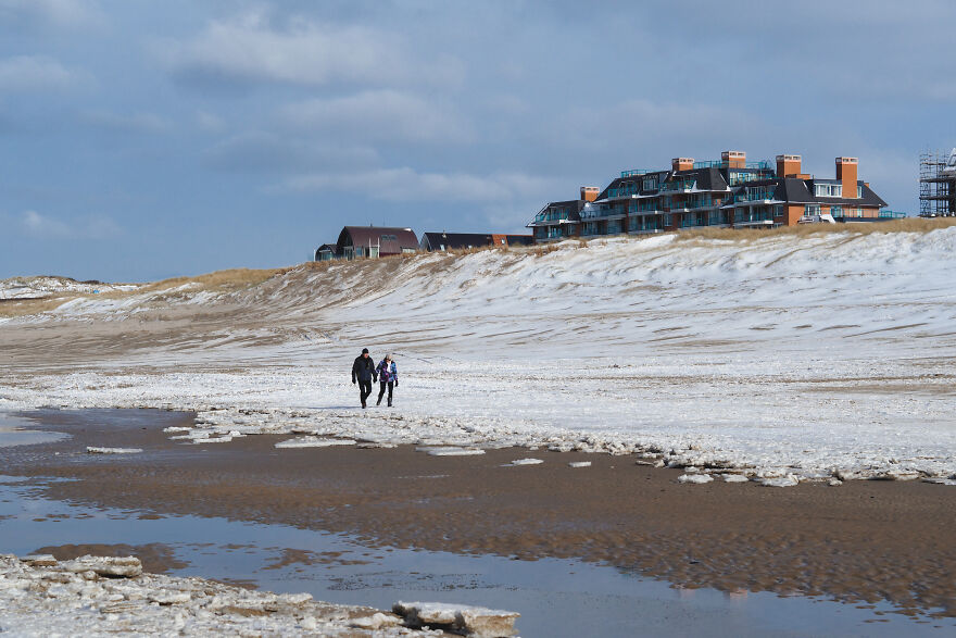 I Captured Snow And Ice On A Beautiful Dutch Beach I Captured Snow And Ice On A Beautiful Dutch Beach