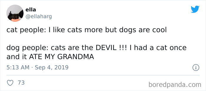 40 Of The Best “Dog People Vs. Cat People” Tweets 40 Of The Best “Dog People Vs. Cat People” Tweets