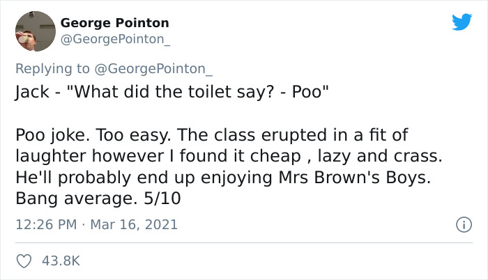 Teacher Rates His Year 1 Students’ Jokes On Twitter, And His Thread Goes Viral