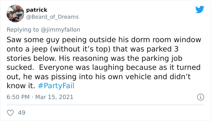 30 Hilariously Embarrassing Party Fail Stories That People Submitted For Jimmy Fallon’s Challenge 30 Hilariously Embarrassing Party Fail Stories That People Submitted For Jimmy Fallon’s Challenge