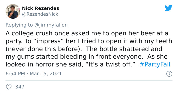 30 Hilariously Embarrassing Party Fail Stories That People Submitted For Jimmy Fallon’s Challenge 30 Hilariously Embarrassing Party Fail Stories That People Submitted For Jimmy Fallon’s Challenge