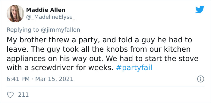 30 Hilariously Embarrassing Party Fail Stories That People Submitted For Jimmy Fallon’s Challenge 30 Hilariously Embarrassing Party Fail Stories That People Submitted For Jimmy Fallon’s Challenge