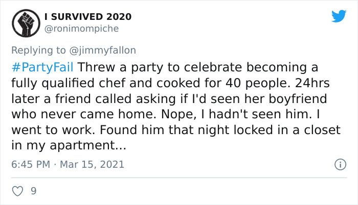 30 Hilariously Embarrassing Party Fail Stories That People Submitted For Jimmy Fallon’s Challenge 30 Hilariously Embarrassing Party Fail Stories That People Submitted For Jimmy Fallon’s Challenge