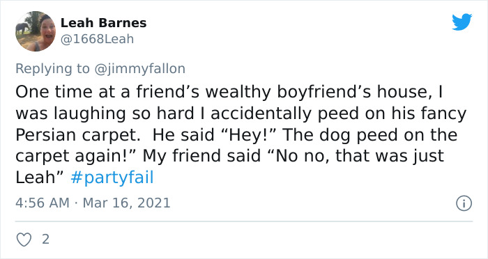 30 Hilariously Embarrassing Party Fail Stories That People Submitted For Jimmy Fallon’s Challenge 30 Hilariously Embarrassing Party Fail Stories That People Submitted For Jimmy Fallon’s Challenge