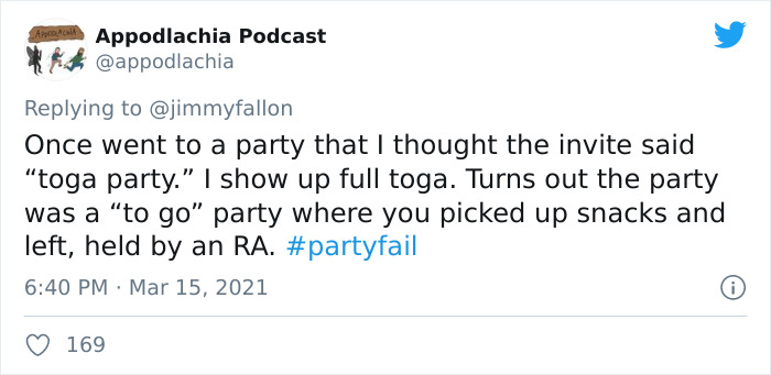 30 Hilariously Embarrassing Party Fail Stories That People Submitted For Jimmy Fallon’s Challenge 30 Hilariously Embarrassing Party Fail Stories That People Submitted For Jimmy Fallon’s Challenge