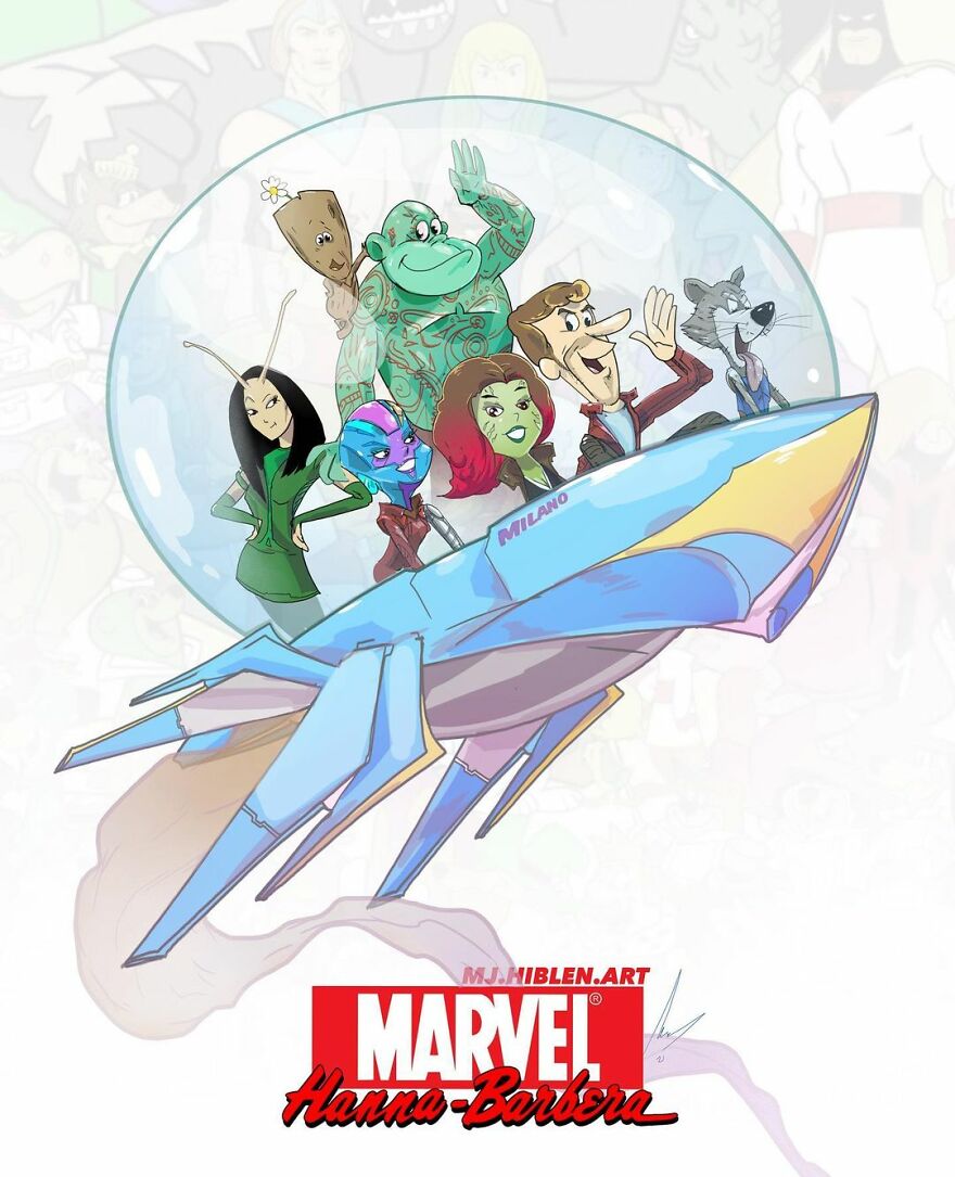 Artist Did A Crossover Of The Marvel And Hanna-Barbera Universes And Created These 17 Wonderful Illustrations Artist Did A Crossover Of The Marvel And Hanna-Barbera Universes And Created These 17 Wonderful Illustrations