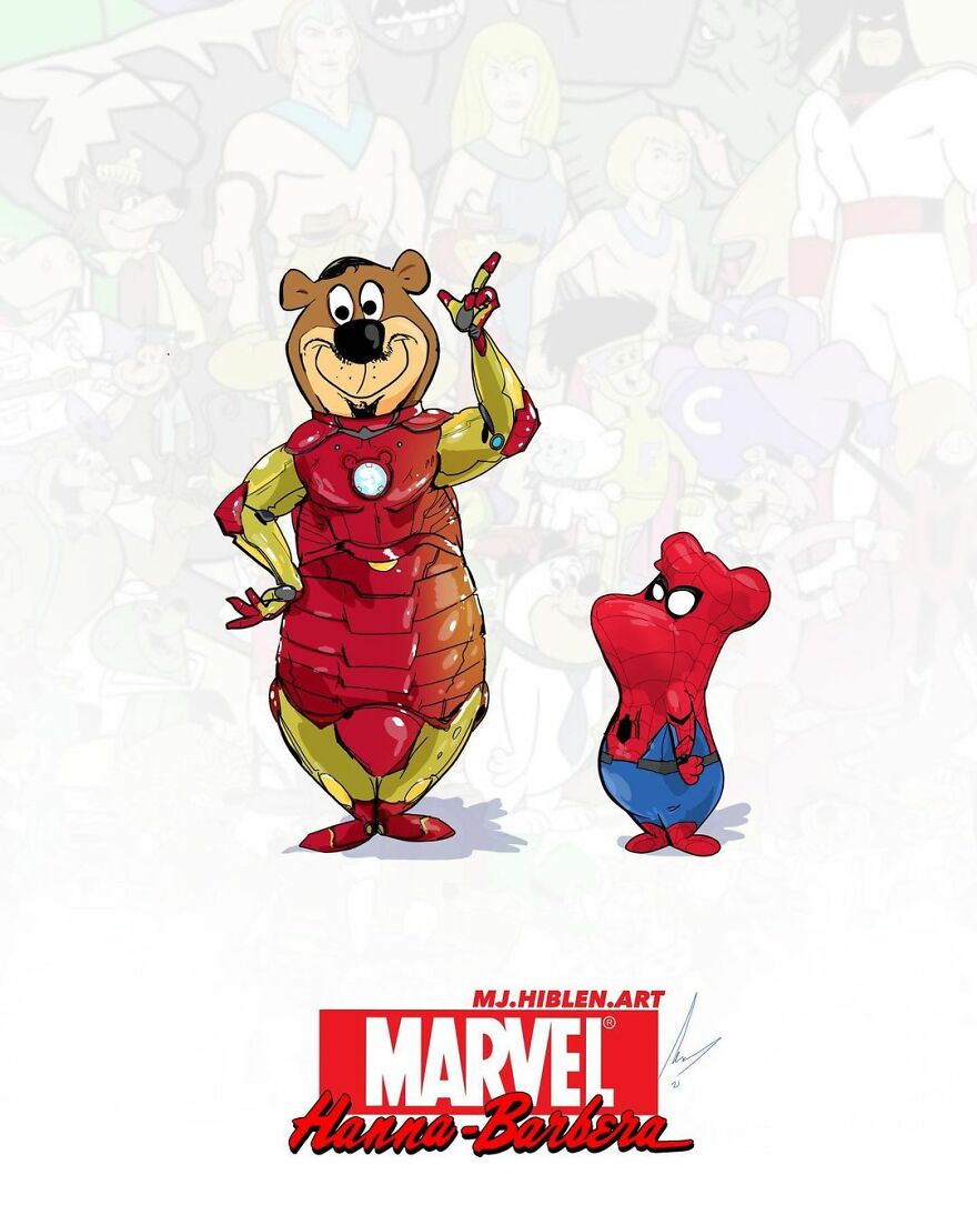 Artist Did A Crossover Of The Marvel And Hanna-Barbera Universes And Created These 17 Wonderful Illustrations Artist Did A Crossover Of The Marvel And Hanna-Barbera Universes And Created These 17 Wonderful Illustrations