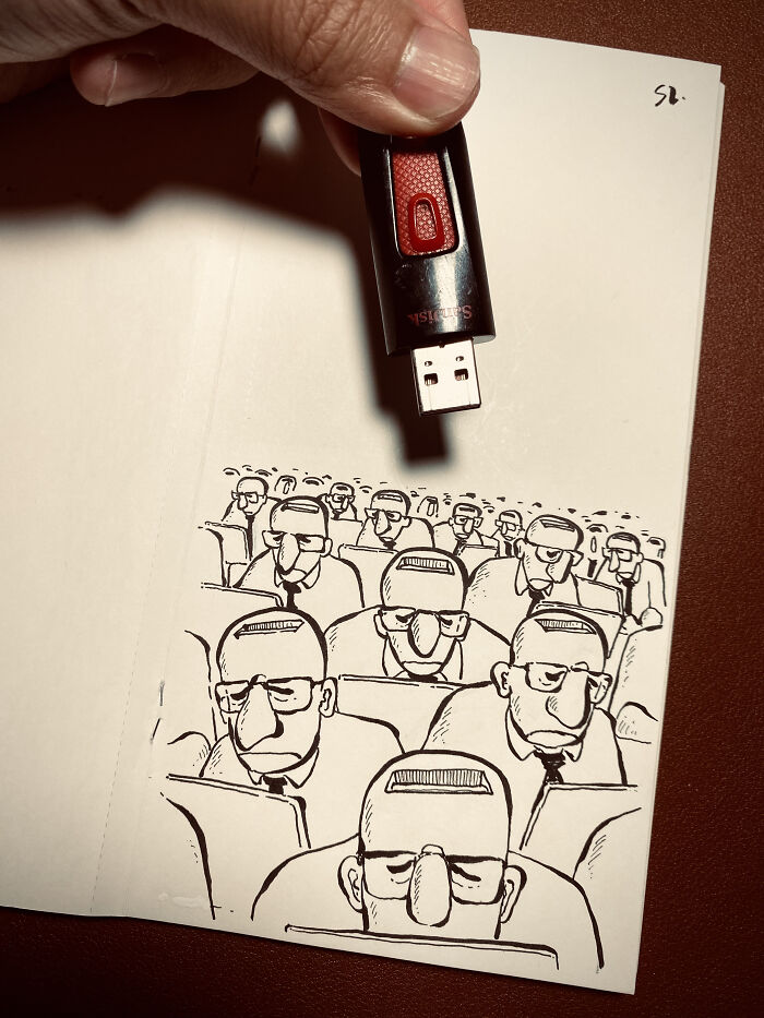 I Drew These 30 Illustrations And They Interact With Everyday Objects