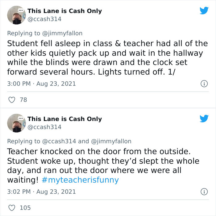 People Are Sharing Funny, Weird, And Embarrassing Stories About Their Teachers For Jimmy Fallon’s Challenge (40 Pics) People Are Sharing Funny, Weird, And Embarrassing Stories About Their Teachers For Jimmy Fallon’s Challenge (40 Pics)