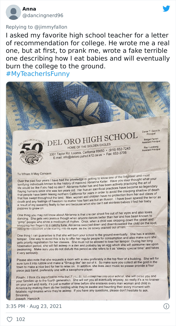 People Are Sharing Funny, Weird, And Embarrassing Stories About Their Teachers For Jimmy Fallon’s Challenge (40 Pics) People Are Sharing Funny, Weird, And Embarrassing Stories About Their Teachers For Jimmy Fallon’s Challenge (40 Pics)