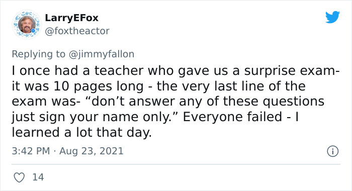 People Are Sharing Funny, Weird, And Embarrassing Stories About Their Teachers For Jimmy Fallon’s Challenge (40 Pics) People Are Sharing Funny, Weird, And Embarrassing Stories About Their Teachers For Jimmy Fallon’s Challenge (40 Pics)