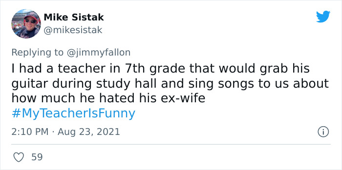 People Are Sharing Funny, Weird, And Embarrassing Stories About Their Teachers For Jimmy Fallon’s Challenge (40 Pics) People Are Sharing Funny, Weird, And Embarrassing Stories About Their Teachers For Jimmy Fallon’s Challenge (40 Pics)
