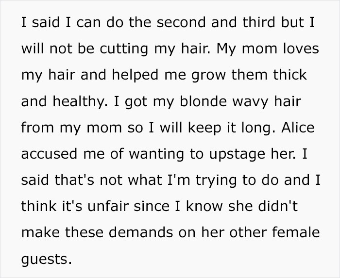 Bride Wants Her Stepdaughter To Cut Her Hair For The Wedding, Is Livid When The Stepdaughter Refuses Bride Wants Her Stepdaughter To Cut Her Hair For The Wedding, Is Livid When The Stepdaughter Refuses