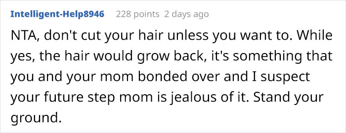 Bride Wants Her Stepdaughter To Cut Her Hair For The Wedding, Is Livid When The Stepdaughter Refuses Bride Wants Her Stepdaughter To Cut Her Hair For The Wedding, Is Livid When The Stepdaughter Refuses