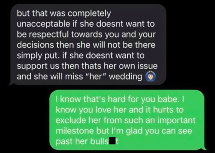Bride Shares Screenshots Of Cruel Texts She Received From Her MIL Who Said She’ll Be Wearing An Actual Wedding Dress To The Ceremony Bride Shares Screenshots Of Cruel Texts She Received From Her MIL Who Said She’ll Be Wearing An Actual Wedding Dress To The Ceremony