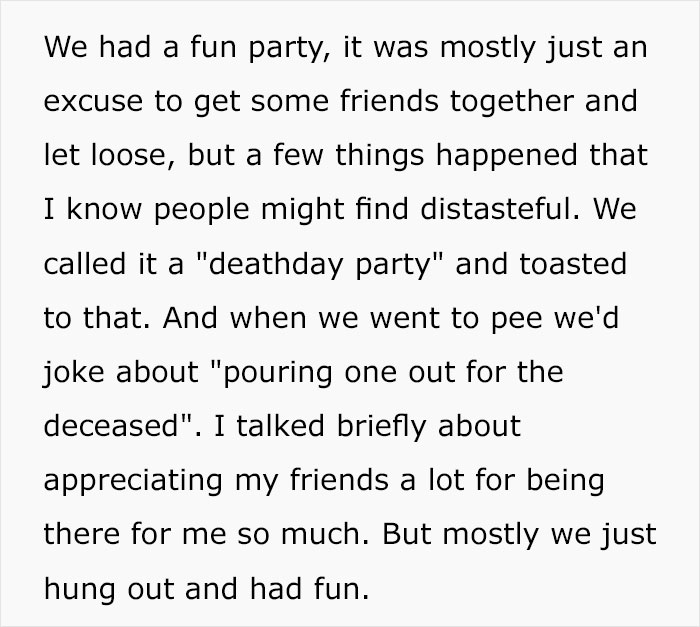 Woman Throws A “Death-Day” Party After Learning Her Stalker That’s Been Tormenting Her For Years Is Dead, Gets Called Out Woman Throws A “Death-Day” Party After Learning Her Stalker That’s Been Tormenting Her For Years Is Dead, Gets Called Out