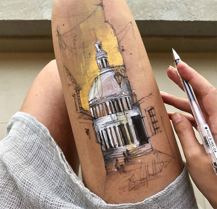 Artist Uses Her Own Thighs As A Canvas And Creates Stunning Ink Drawings (30 Pics) Artist Uses Her Own Thighs As A Canvas And Creates Stunning Ink Drawings (30 Pics)