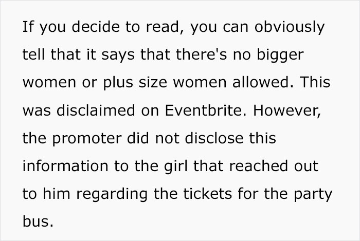 Party Bus Staff Tells Woman She Can’t Get In Because She’s Plus-Sized, She Exposes The Business That Humiliated Her Party Bus Staff Tells Woman She Can’t Get In Because She’s Plus-Sized, She Exposes The Business That Humiliated Her