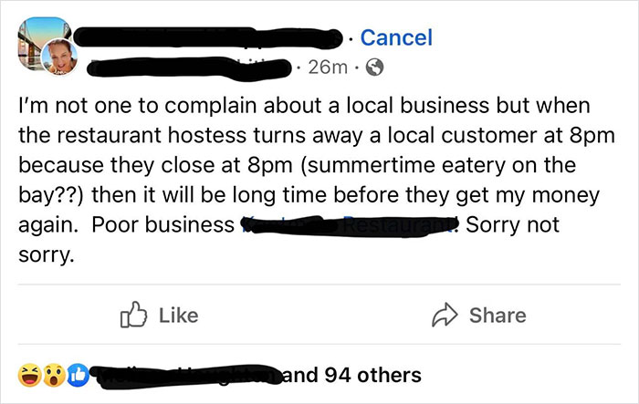 ‘Karen’ Is Furious That A Small Town Restaurant Didn’t Serve Her After Closing Time – Gets Roasted By The Locals ‘Karen’ Is Furious That A Small Town Restaurant Didn’t Serve Her After Closing Time – Gets Roasted By The Locals