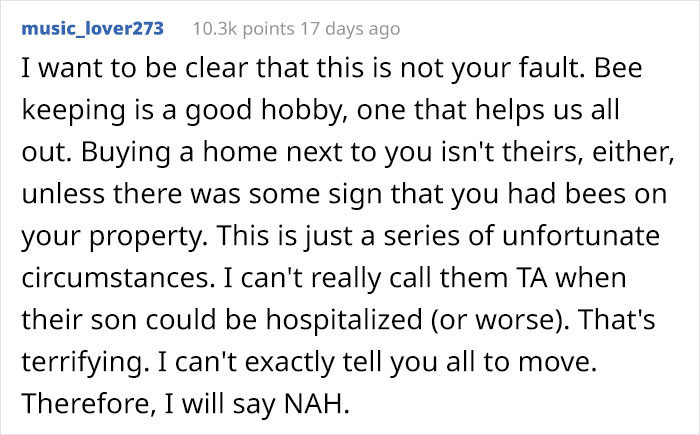 Neighbors Stand Up Against Beekeeper After They Refuse To Give Up Their Hobby For A Neighbor’s Allergic Kid’s Sake Neighbors Stand Up Against Beekeeper After They Refuse To Give Up Their Hobby For A Neighbor’s Allergic Kid’s Sake