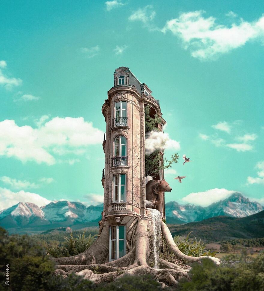 Digital Artist Creates Magical And Surreal Images From Architecture And Fragments Of Nature (55 Pics)