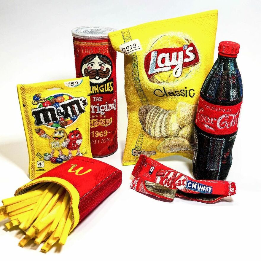 This Artist Crafts Embroidered Felt Sculptures Of Various Products, And Their Looks Might Deceive You (54 Pics) This Artist Crafts Embroidered Felt Sculptures Of Various Products, And Their Looks Might Deceive You (54 Pics)