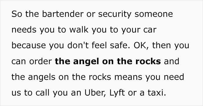 Bartender Explains What Different “Angel Shots” Mean And How Ordering One Can Save Someone From A Bad Situation Bartender Explains What Different “Angel Shots” Mean And How Ordering One Can Save Someone From A Bad Situation