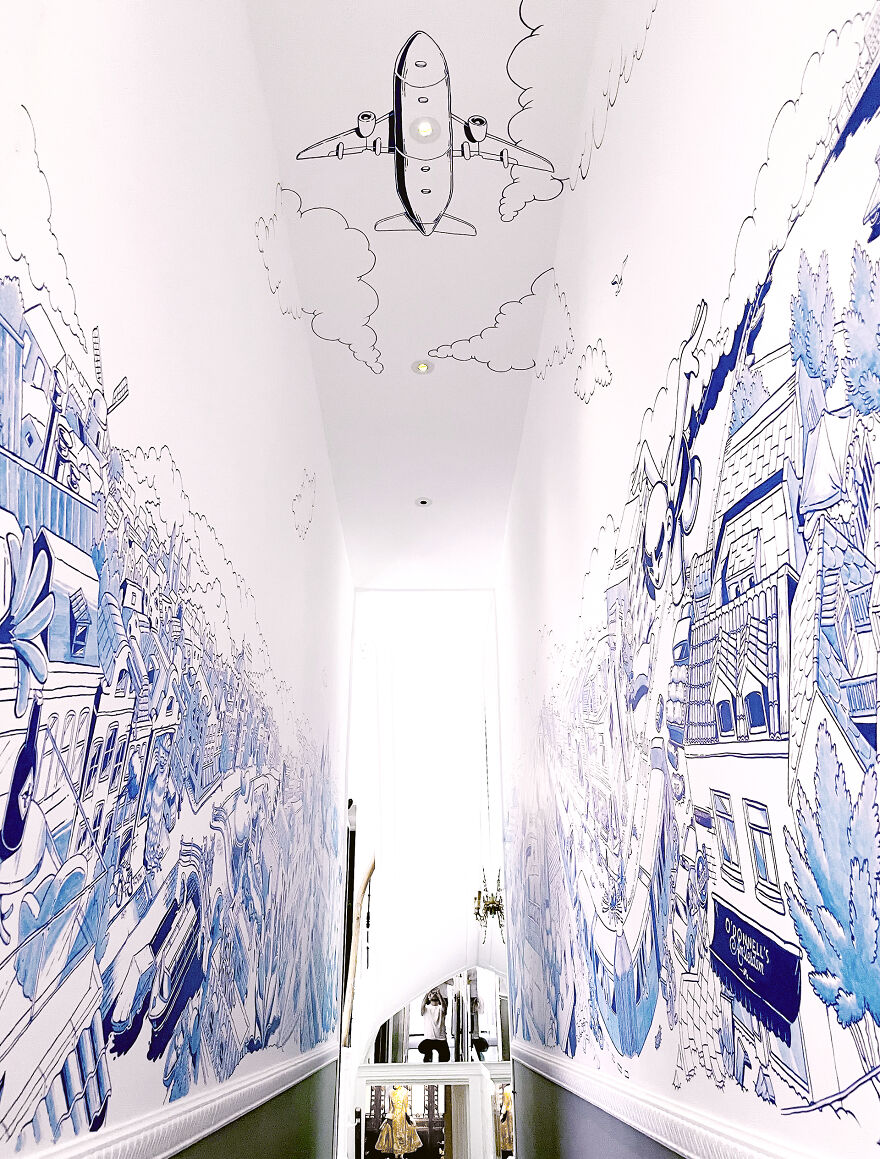 I Painted A Beautiful Mural Inspired By Amsterdam And Delft Blue Style I Painted A Beautiful Mural Inspired By Amsterdam And Delft Blue Style