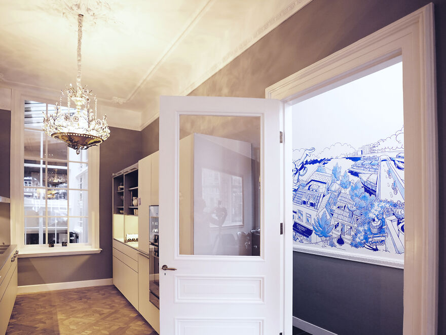 I Painted A Beautiful Mural Inspired By Amsterdam And Delft Blue Style I Painted A Beautiful Mural Inspired By Amsterdam And Delft Blue Style