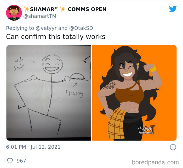 Artists Share What Sketches They Got From Their Clients Vs. What They Delivered And People Love Seeing The Comparison