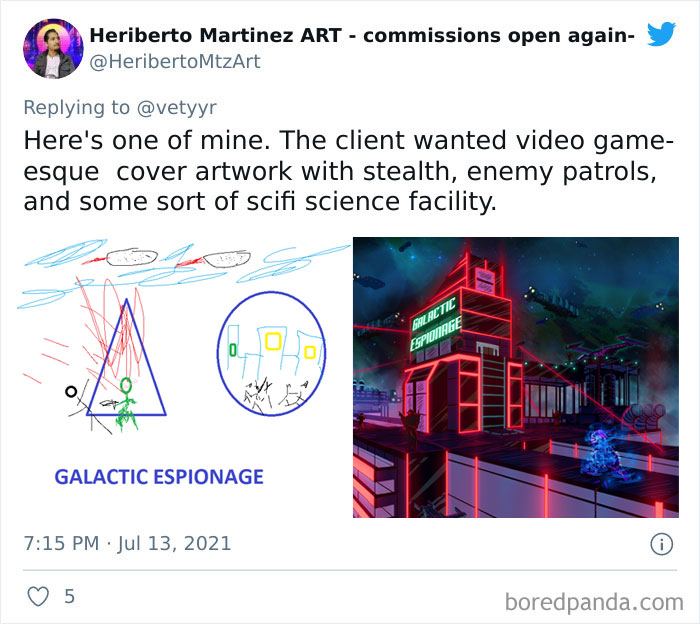 Artists Share What Sketches They Got From Their Clients Vs. What They Delivered And People Love Seeing The Comparison Artists Share What Sketches They Got From Their Clients Vs. What They Delivered And People Love Seeing The Comparison
