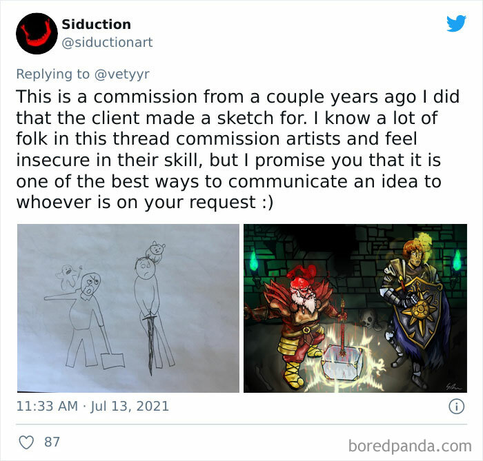 Artists Share What Sketches They Got From Their Clients Vs. What They Delivered And People Love Seeing The Comparison Artists Share What Sketches They Got From Their Clients Vs. What They Delivered And People Love Seeing The Comparison
