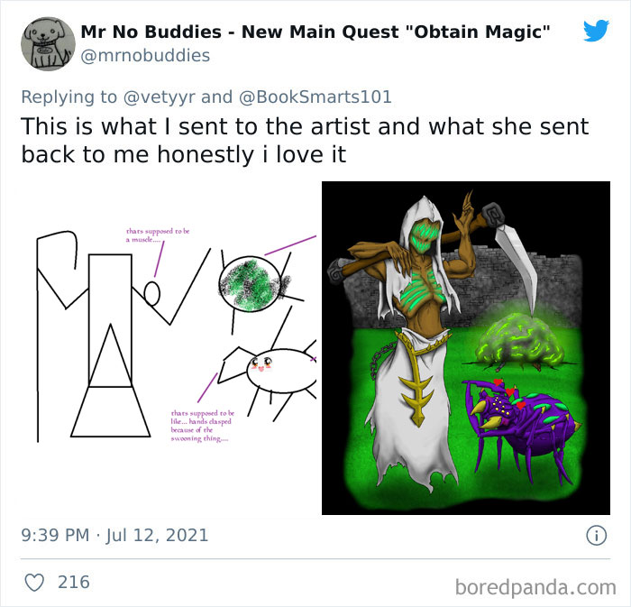 Artists Share What Sketches They Got From Their Clients Vs. What They Delivered And People Love Seeing The Comparison Artists Share What Sketches They Got From Their Clients Vs. What They Delivered And People Love Seeing The Comparison