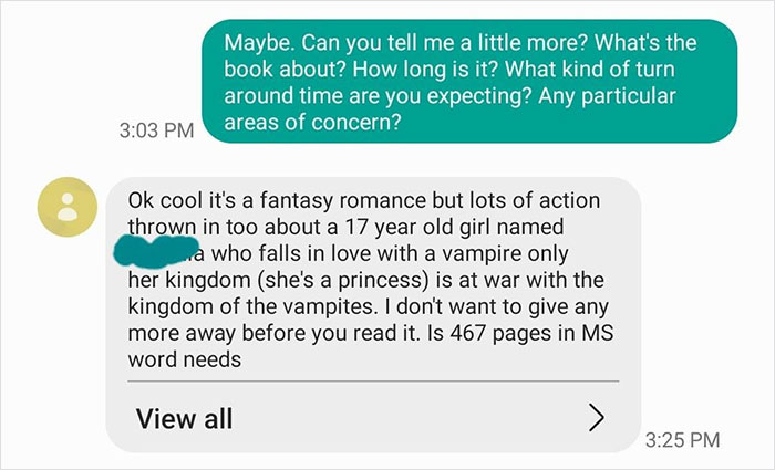 Overly-Confident Writer Is So Sure Her Book Is Going To Be A Best-Seller, Asks An Editor To Edit It For Free Overly-Confident Writer Is So Sure Her Book Is Going To Be A Best-Seller, Asks An Editor To Edit It For Free