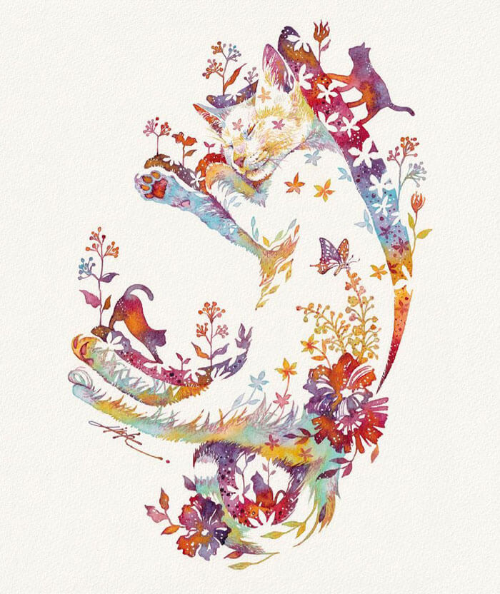 Japanese Artist Depicts Cats, Dogs, And Other Animals Using Watercolor Flower Arrangements (30 Pics) Japanese Artist Depicts Cats, Dogs, And Other Animals Using Watercolor Flower Arrangements (30 Pics)