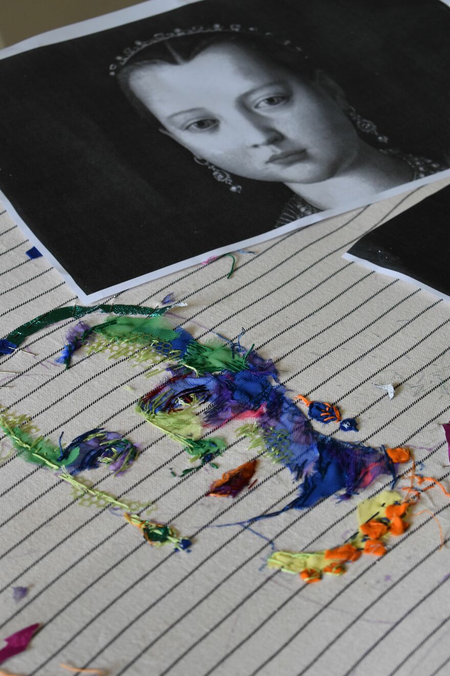 I Make Textile Portrait Pieces With Recycled Materials (18 Pics)
