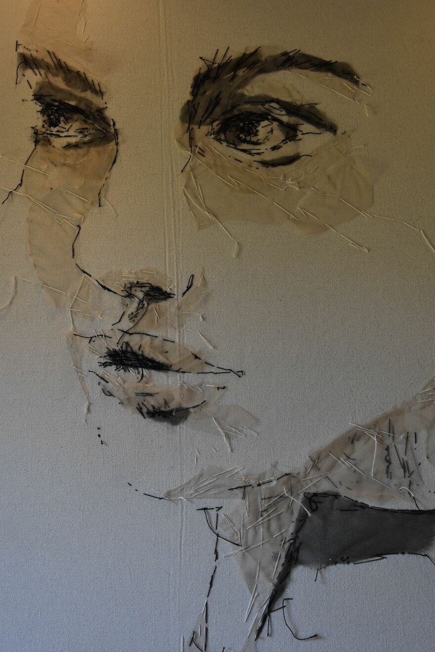 I Make Textile Portrait Pieces With Recycled Materials (18 Pics)