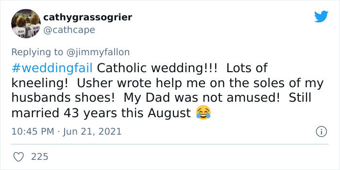 Jimmy Fallon Asks People To Share The Worst Wedding Fails They’ve Seen, And Here Are 40 Responses (New Pics) Jimmy Fallon Asks People To Share The Worst Wedding Fails They’ve Seen, And Here Are 40 Responses (New Pics)