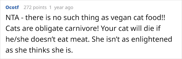 Vegan Stepdaughter Makes A Scene After Parents Refuse To Change Their Cat’s Diet To Vegan Vegan Stepdaughter Makes A Scene After Parents Refuse To Change Their Cat’s Diet To Vegan