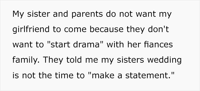 Catholic Woman Doesn’t Want Her Sister To Bring Her Girlfriend To Her Wedding, Starts A Family Conflict Catholic Woman Doesn’t Want Her Sister To Bring Her Girlfriend To Her Wedding, Starts A Family Conflict