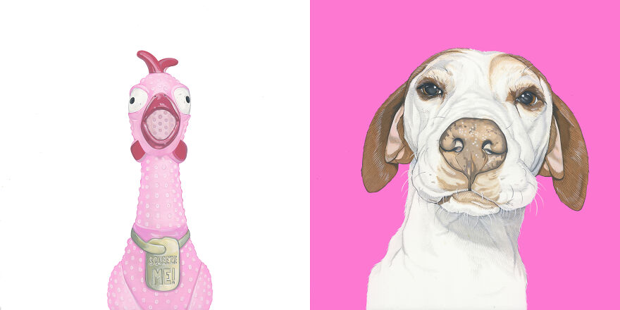 I Made This Illustration Series Featuring Dogs And Their Favorite Toys (9 Pics) I Made This Illustration Series Featuring Dogs And Their Favorite Toys (9 Pics)