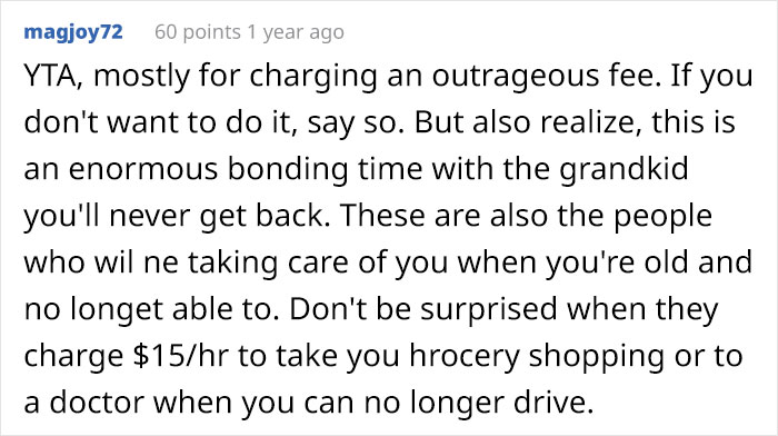 Grandma Won’t Babysit Grandson Unless She Gets Paid, Asks The Internet If She Was Being A Jerk Grandma Won’t Babysit Grandson Unless She Gets Paid, Asks The Internet If She Was Being A Jerk