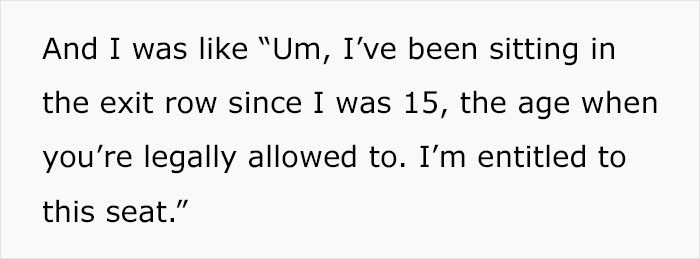 “Sweetie, I’ve Been On Hundreds Of Flights”: Woman Cusses At Teen Who Doesn’t Want To Let Her Have The Exit Row Seat She Was Already Settled In “Sweetie, I’ve Been On Hundreds Of Flights”: Woman Cusses At Teen Who Doesn’t Want To Let Her Have The Exit Row Seat She Was Already Settled In